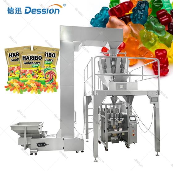 Automatic VFFS Gummy Packaging Machine with Anti-Sticking Multihead Weigher